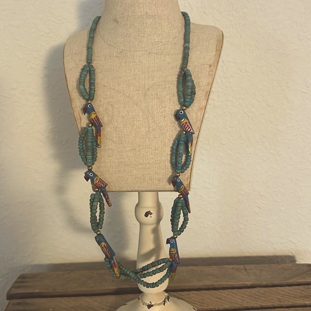 Parrot Neclace Colorful Boho, Gypsy, Parrot Beaded Necklace